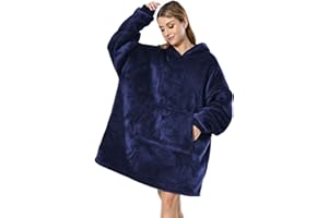 Seogva Oversized Sherpa Hoodie, Wearable Hoodie Sweatshirt Blanket, Super Soft Warm Comfortable Blanket Hoodie, One Size Fits All, Men, Women, Girls, Boys, Friends