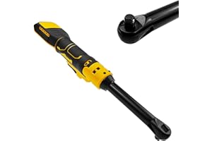 LUOLETY Chiave a cricchetto senza fili per DeWalt batteria da 20 V, 3/8", estesa da 16 cm, chiave a cricchetto con luce LED, 600 giri/min, 80 N.m