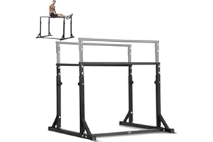 VEVOR Drążek do dipów, pojemność 362 kg, wysoka siła do zanurzania z regulowaną wysokością, stabilizator do treningu fitness, paralletka push-up, równoległe drążki do treningu siłowego, domowej