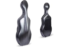 Crossrock Funda compuesta de policarbonato para Violonchelo de tamaño 4/4 con Mochila y Ruedas, Black, 4/4 Cello Case, Violonchelo de tamaño 4/4