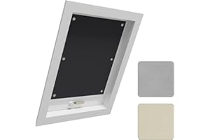 WOLTU Thermo Dachfenster Rollo ohne Bohren Sonnenschutz Verdunkelungsrollo mit Saugnäpfen, Thermorollo Hitzeschutz für Velux- und Roto-Fenster P08 / 408, Schwarz 76x115 cm