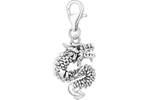 Quiges 925 Sterling Silver Asian Infusion Clip On Lobster Clasp Charm Pendant