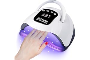 BEENLE Lámpara de uñas LED UV de 320 W, secado rápido de uñas con 72 cuentas LED, pantalla táctil LCD, 4 ajustes de temporizador, sensor automático, protección de alta temperatura
