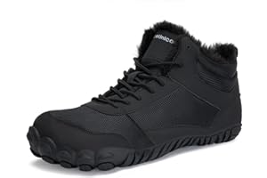 IceUnicorn Barfußschuhe Winter Warm Gefüttert Winterstiefel Winterschuhe Damen Herren