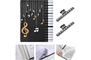 ADERTOS A4 Cartelle Portaspartiti, Raccoglitore Porta Spartiti Musicali, Porta Spartiti per Pianoforte, 30 Tasche/60 Pagine, con 2 Clip, per Spartiti, Pianoforte, Chitarra, Violino