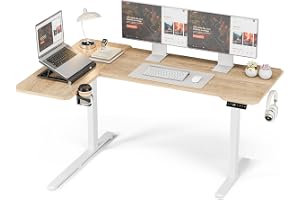 Acrolix Hörnskrivbord höjdjusterbart skrivbord L form, 150 x 100 cm | 79,8 kg kapacitet, 71,9–117,9 cm höjd, 3 minnesinställningar, tyst < 45 dB motor, vändbart hörn, kabelhantering
