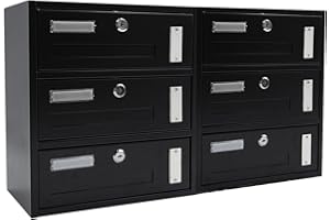 La zappa Cassetta postale condominiale da muro buca lettere componibile "Made in Italy" (Antracite, 6 Posti)