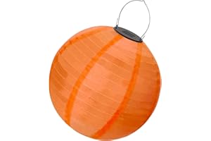 Ceboic Lampions Solar Außen, Solar LED Laterne Wetterfest Nylon Hängende Gartenlaterne Papierlampen in Kugelform, Laterne Lichterkette Outdoor für Garten Terrasse Hochzeit (Orange)
