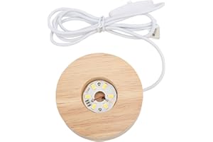Joyzan Base Luminaria Decorativa Redonda, Asiento Regulable con Luces Cable USB Soportes Cristal Cálido para Soporte de Iluminada Redonda Cuadrado Pantalla Escritorio Bola Resina Vidrio Redondo