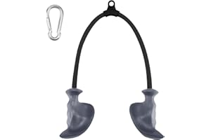 HXD-ERGO Ergonomic Tricep Biceps Rope Cable Attachment, 36 Inch Tricep Pull Down Rope with Non-Slip Natural Rubber Grip, Home Gym Accessories for Cable Machine LAT Pulldown Pulley System