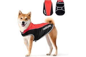 Nobleza Abrigo para Perro Impermeable, Chaquetas Abrigada de Invierno para Perros Mediano Grande, Ropa Reflectante para Perros, Chaleco para Perros Resistente al Viento (Rojo, XL)