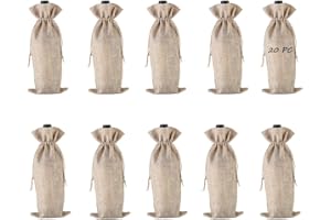 LZYMSZ 20PC Premium sacchetti regalo per vino in tela, sacchetti per bottiglie di vino in iuta con coulisse, coperture riutilizzabili per bottiglie di vino per Natale, matrimonio, compleanno