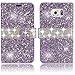 Price comparison product image Galaxy S7 Bling Diamond Case,Vandot Flip Folio Stand PU Leather Wallet Case Cover for Samsung Galaxy S7 SM-G930F Magnetic Closure Exclusive 3D DIY Design Glitter Shinning Rhinestone Scratch-resistant Practical Full-body Protective Cover-Sparkle Purple