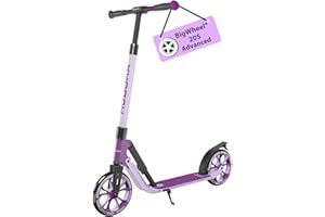 HUDORA BigWheel 205 Advanced Hulajnoga – Wygodna aluminiowa hulajnoga do 100 kg – Regulowana wysokość i składana konstrukcja – Odpowiednia dla dzieci, młodzieży i dorosłych