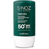 Sinoz Pure Cica Tiger Grass Anında Ton Eşitleyici Onarıcı Nemlendirici SPF50+ Sıvı Y&uuml;z G&uuml;neş Kremi PA++++ (Koyu Tenler İ&ccedil;in)