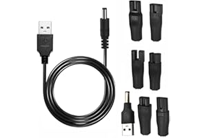 AQSQWQ Chargeur de Rasoir 5V, Câble d'alimentation USB 5 V Compatible, 8 fiches USB Multifonction, Câble d'alimentation de Remplacement pour Une Variété Rasoirs/Purificateurs/Table Lampes