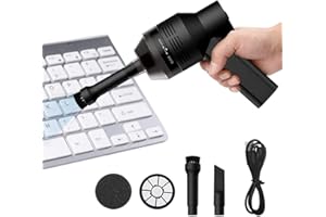 Powcan Mini Aspirateur sans Fil USB Rechargeable Aspirateur de Voiture sans Fil Portable pour Clavier Keyboard Ordinateur Souris PC, Boîtes Satellite TV, DVD,Voiture, Canapé et autres Meubles