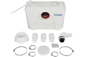 Hocanflo 500W Broyeur sanitaire Pompe à déchets silencieuse, Pompe de relevage Douche, 4 entrées pour toilettes, lavabos, éviers, douches