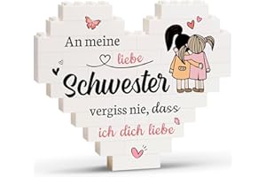 Greatabox Schwester Geschenk, Schwester Geschenke Geburtstag, Weihnachtsgeschenke Geburtstagsgeschenke für Meine Schwester, Herzförmiges Plakette-Dekoration