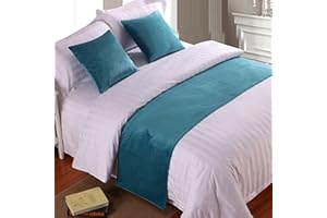 DAYDAY HELPER Bettläufer, King-Size-Bett, weicher Samtdekor, Bettbezug, blau, Luxus-Tagesdecke, Bettläufer für Fußbett, Schal, Bettendtuch für Hotel, Schlafzimmer, Hochzeitszimmer, 240 x 50 cm