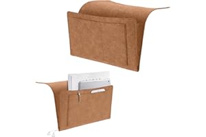 JOZMMZEOOA Bett Organizer zum Einhängen 20×32cm Filz Betttasche zum Einhängen 5 Fächer Organizer Bett Hängend Sofa Bettasche Bett Aufbewahrungstasche Tasche Hängen für Handy Zeitschriften (Schokolade)