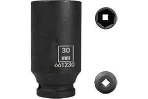 Flewdart bussola lunga esagonale 1/2" 30mm, chiave a bussola 30 mm 1/2, Lunghezza 78 mm, acciaio al cromo molibdeno, CR-MO (30mm)