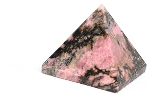 Jet International Piedra de pirámide de rodonita energizada India Hecho a mano 2 pulgadas Aprox. A ++ Crystal Pouch Relief Stress 40 Page Crystal Thelet Booklet Gemstone Image es SOLO una referencia