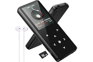 LIUWID 64 GB Bluetooth 5.0 odtwarzacz MP3, odtwarzacz muzyczny, dźwięk Hi-Fi, wbudowany głośnik HD, wideo, nagrywanie głosu, radio FM, obsługa odtwarzacza e-booków do 128 GB