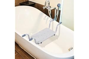LANTUS Sedile per Vasca in Lega di Alluminio e Plastica, Sgabello per Vasca da Bagno Larghezza Regolabile 73-83*22*18cm , Max. Carico 150kg