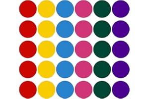 PATIKIL 6" Rond Sol Autocollant, 30 Paquet Sol Place Marqueur Auto Adhésif Imperméable Vinyle Ligne Haut Signe Décoratif Autocollants pour Classe, 6 Couleur