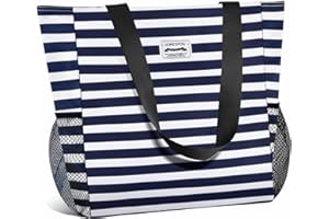 HOMESPON Große Wasserdichte Strandtasche mit Reißverschluss und Taschen für Damen