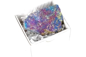 SERAFINO Gift Boxed Mineral Fossil Peacock Ore Black Tourmaline Healing Stone Crystal (Peacock Ore)