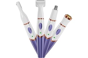 LRBSULE Rasoio Elettrico Donna, 4 in 1 Depilatore Corpo Donna Rasoio Parti Intime Depilatore Viso, Rasoio Intimo Rasoio Elettrico Corpo Epilatore Elettrico Capelli per Viso, Corpo