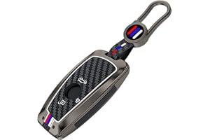 Happyit Etui na kluczyki samochodowe ze stopu cynku do serii 1 3 5 F10 F11 F20 F30 F31 F34 G20 G30 X3 F25 X4 I3 M3 M4 z wzorem z włókna węglowego miękki silikon