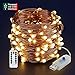 Produktbild 10M 100 LEDs Kupferdraht Lichterkette Wasserdichte USB LED Kupfer Sternenlicht mit 8-Tasten Fernbedienung Innen- und Außendeko für Party, Weihnachten, Urlaub, Schlafzimmer, Zimmerdekoration, Hochzeit Dekor - Warmweiß