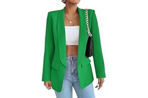 ALSOGO Damen Blazer Langer Casual Open Front Blazer Arbeit Büro Jacken mit Taschen