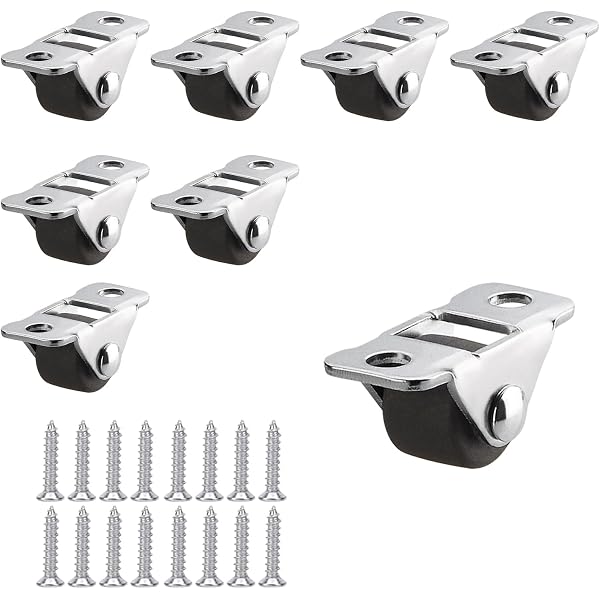 Rotelle Per Mobili 12 Mm - Set 8 Pezzi In Gomma, Con Viti