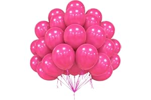 OUSUGA Pinke Luftballons, 50 Stück 12 Zoll Pink Luftballons, Matte Dunkel Rosa Luftballons, Party Luftballons für Kinder, Luftballons für Rosa Babyparty Hochzeit Valentinstag Geburtstagsfeier-Dekorationen