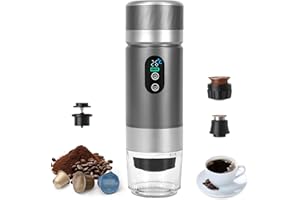 Umisu Machine à Café Capsule Portable, 3 en 1 Cafetières Expresso à Capsules et Café Moulu Machine à Expresso Électrique Chauffage Rapide pour Bureau Voyage Camping Maison (Gris)