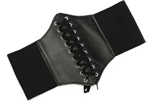 JinYu Corsé de cintura elástica con cordones para mujer, color negro, 1 paquete, Negro -, M