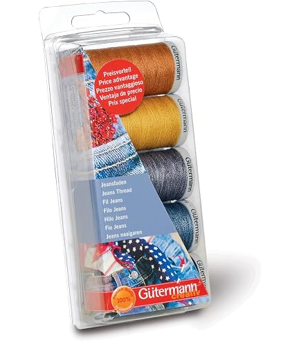 Jeansnähgarn Aus Nylon – 100 Meter, Farbe Goldgelb (1090), Reißfest Für Nähmaschine & Handarbeit