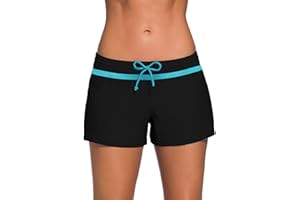 KFNIRE Pantaloncini da Bagno Donna Estate Protezione UV Pantaloncino da Nuoto Asciugatura Rapida Pantaloncini da Tavola Elegante Boyleg Style Pantaloncini da Spiaggia Donna Sportivo Costumi da Bagno