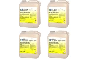 ERSOLIN Essigsäure 60% 4 x 5 L Entkalker Reiniger sehr ergiebig auch in 1L 3L 5L 10L