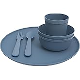 All Time Plastic Microwave Safe Unbreakable Round Dinner Set of 6 | Picnic Set | Dinnerware | BPA Free | Food Grade Safe | Kitchenware | Blue Color