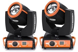 WZYBUTA Cabeza Movil 230W 7R 17 Gobos 14 Colores Iluminación de Escenario DMX512 Luces DJ para Fiestas Conciertos Navideña Halloween Escenarios de Actuación(2PCS)