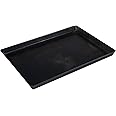 Pentole Agnelli COFE149B40 - Teglia da forno rettangolare in acciaio per pasticceria e pizza, Nero, 40 x 30 x 3 cm
