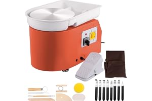 VEVOR Roue de Poterie Électrique Améliorée Tour Potier 350W 25cm Écran Tactile LCD Machine à Poterie Travail Céramique DIY Double Contrôle avec Pédale Machine Tour Argile Bassin Amovible Gris