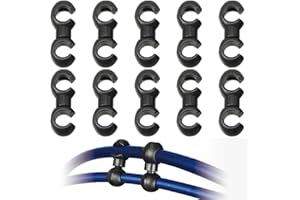 QEQSHQO 10 pièces Clip de Câble de Vélo, Clips de Câble de Frein et de Vitesse, Kit Clip de Fixation de Câble de Frein pour Tous Les Types de Vélo et Accessoires de Vélo (Noir)