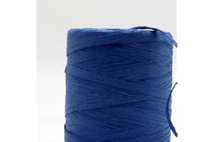 BBZ Fil de Raphia Crochet à la Main Foldabe Sac en Raphia Chapeau Corde de Ruban de Raphia d'été pour Tricoter à la Main des Chapeaux de Paille de Raphia, Bleu Royal