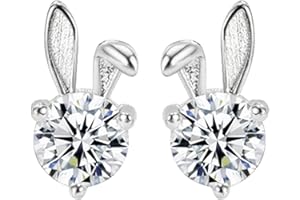 MASHAOUYO Easter Bunny Earrings For Girls Sparkly Earrings Earrings Synthetic Opal Star Stud Earrings Petite Earrings Women Gift Simple Jewelry Crystal Earrings For Women Cubic Zirconia Stud Earrings